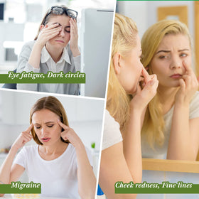 Patelai Jade Facial Mask worn on face for soothing cooling.