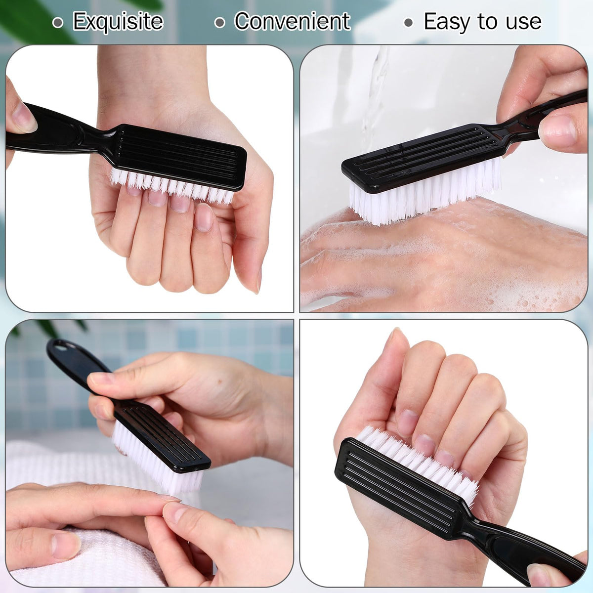 Patelai nail brush bristles close-up showing gentle yet effective cleaning action.