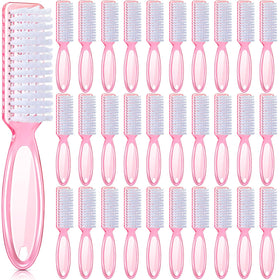 Patelai nail scrubber brush with pink handle for easy nail cleaning.