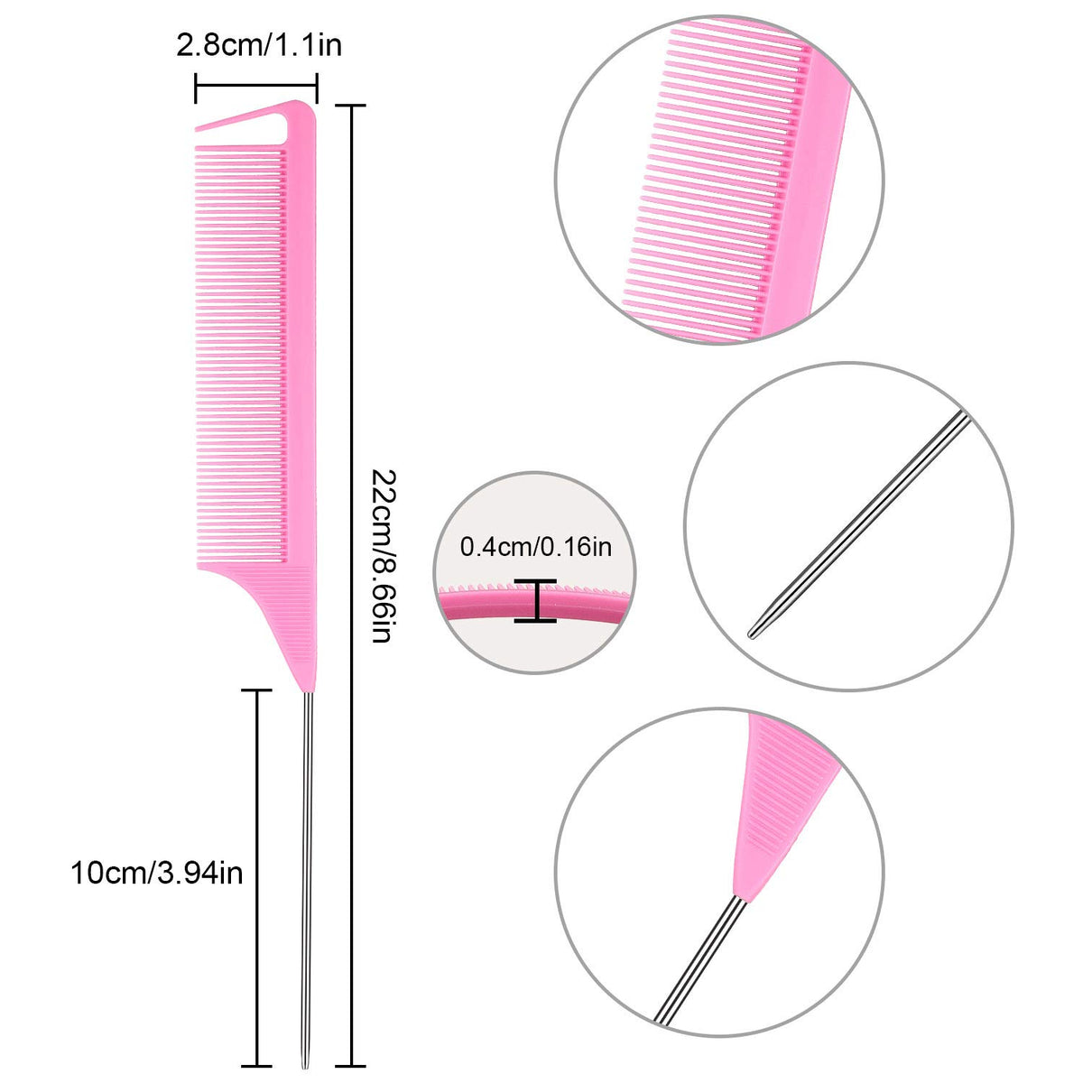 Patelai teasing comb with carbon fiber focus for gentle volume and controlled backcombing.