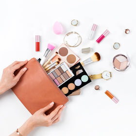 Patelai compact cosmetic containers fit in wallets and purses on the go