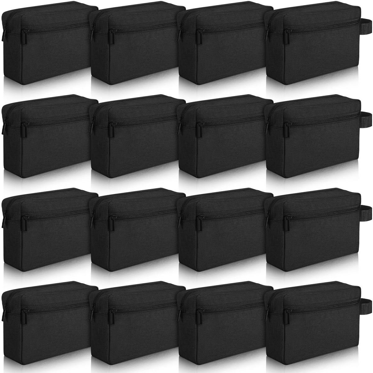 Paterr black travel toiletry bag with handle and divider for organized packing