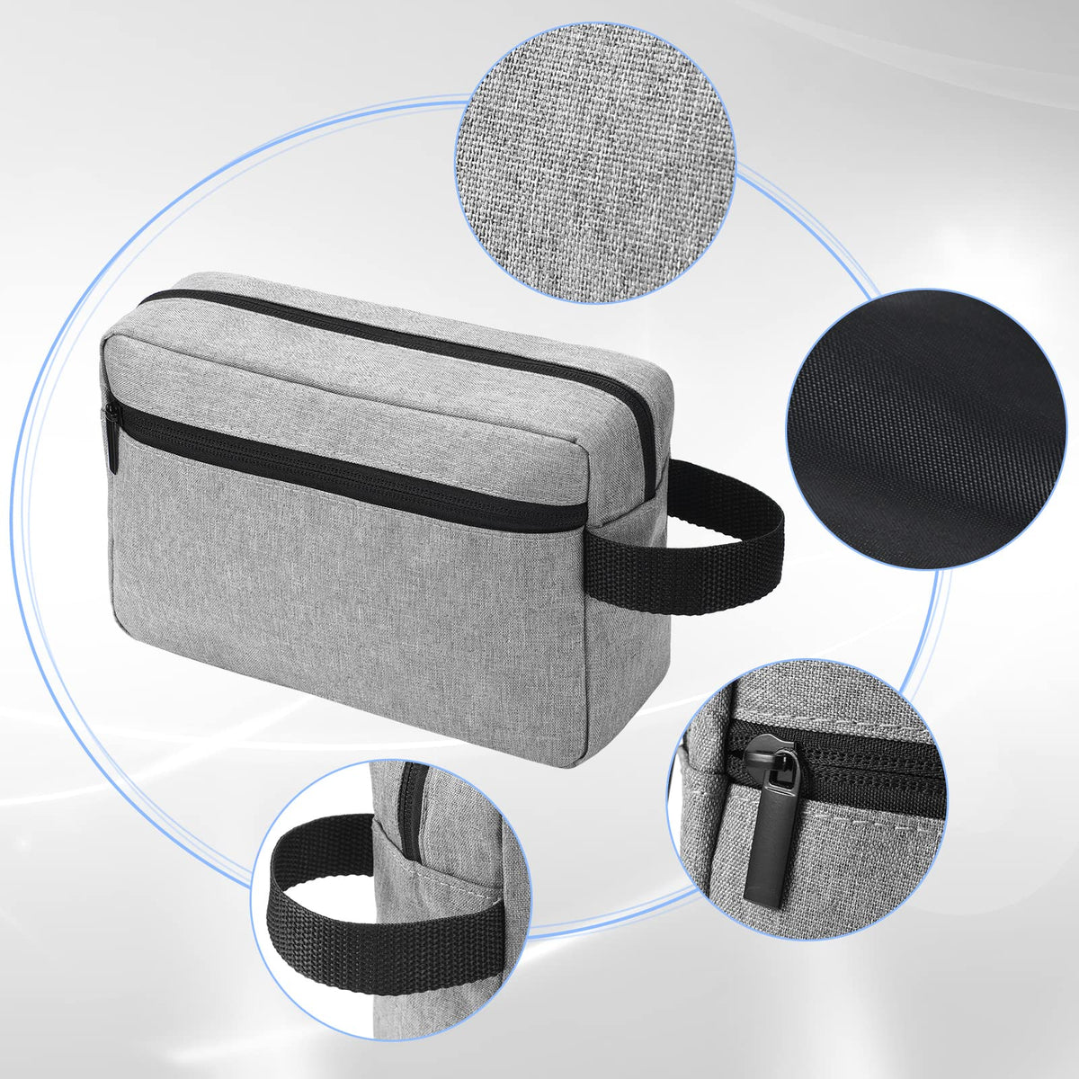 Paterr cosmetic bag with handle for easy carrying and hanging