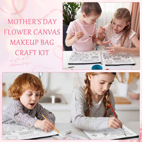 Paterr family craft session canvas bags—color together for Mother's Day.