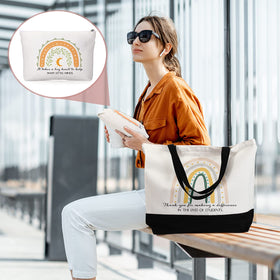 Paterr gift idea for teachers and colleagues in bulk tote and pouch set.