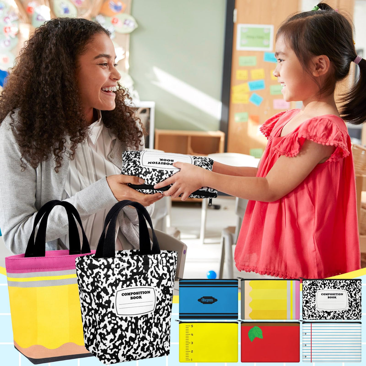 Paterr makeup pouch with apple pattern, helps organize beauty and stationery.