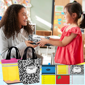 Paterr makeup pouch with apple pattern, helps organize beauty and stationery.