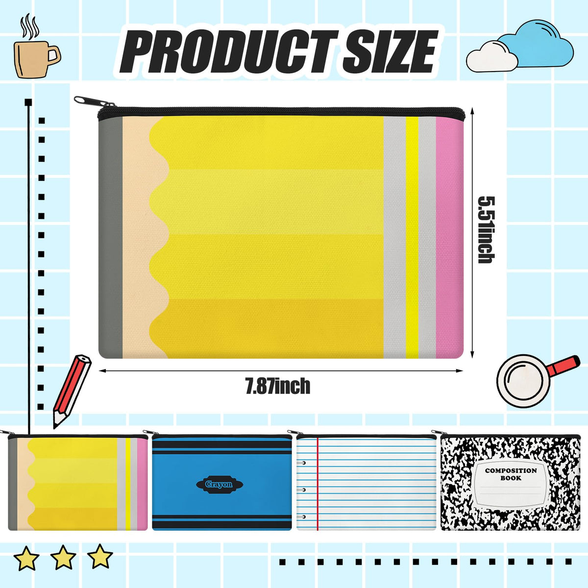 Paterr makeup pouch with crayon pattern, perfect for small accessories on travel.