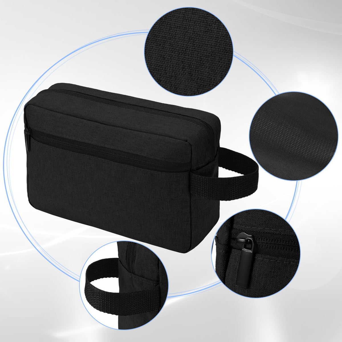 Open view of Paterr toiletry bag showing interior divider and roomy storage