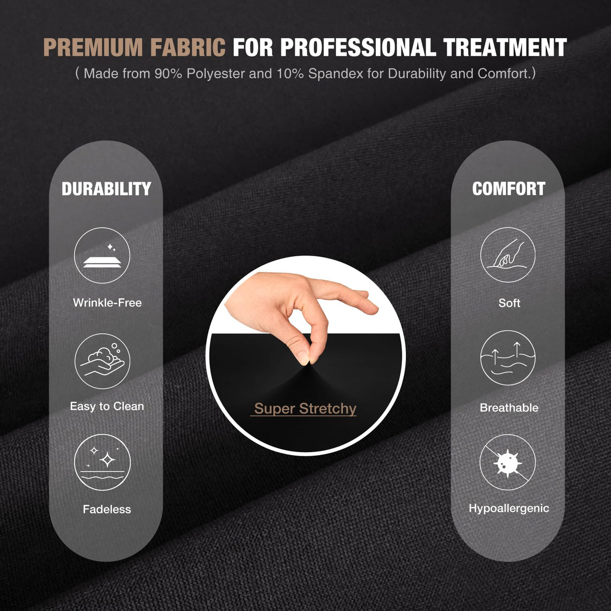 Patioman lash bed cover fabric close-up emphasizes soft, breathable material