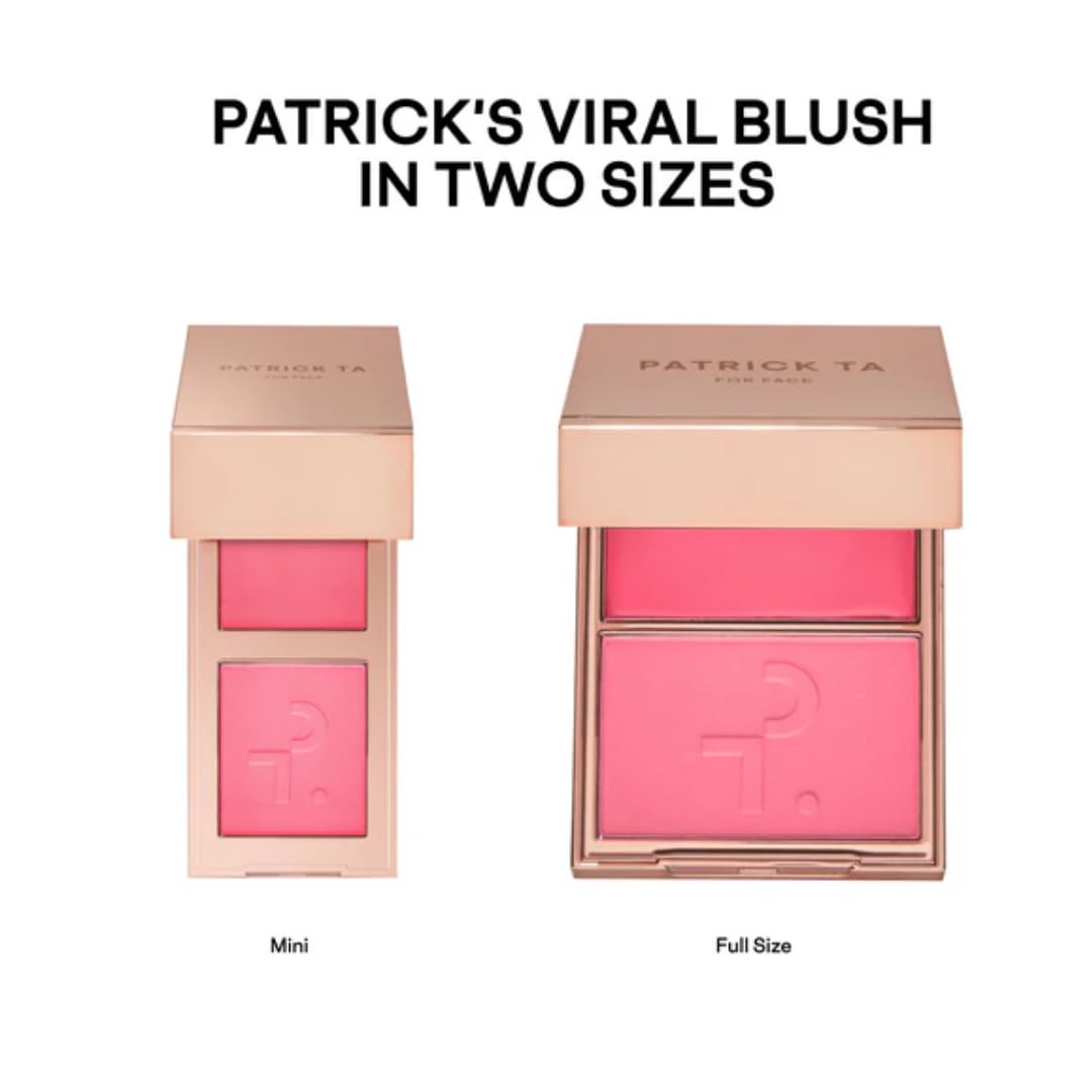 Patrick Ta mini blush duo swatch shows versatile looks.