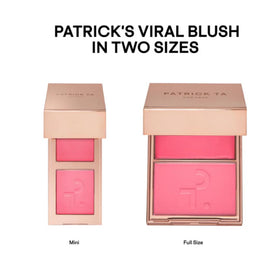 Patrick Ta mini blush duo swatch shows versatile looks.