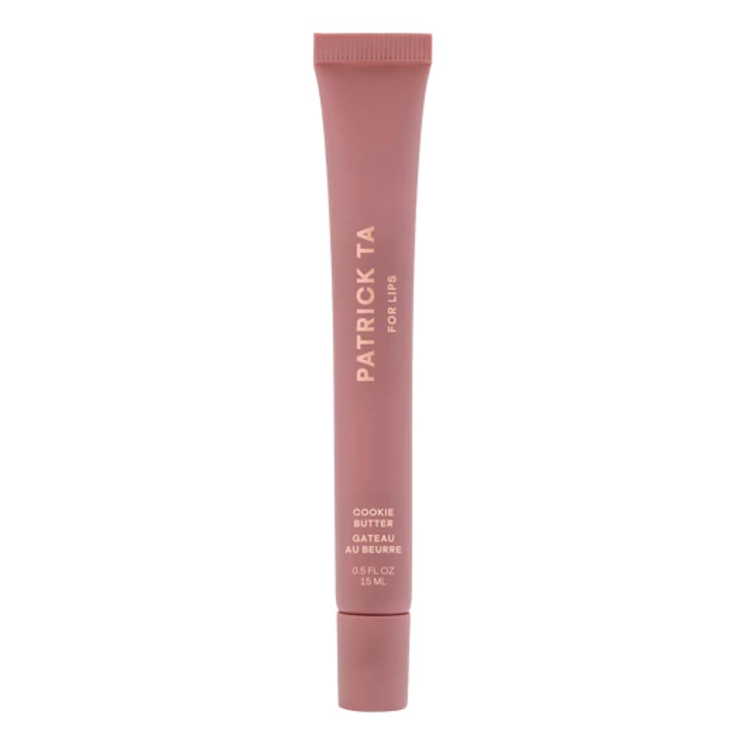 Patrick Ta Major Moisture Smoothing Lip Balm Cookie Butter compact with lasting hydration.