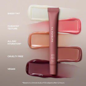 Patrick Ta Major Moisture Smoothing Lip Balm Cookie Butter packaging for easy touch-ups.