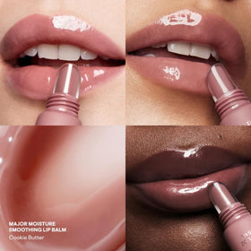 Patrick Ta Major Moisture Smoothing Lip Balm Cookie Butter swatch showing warm nude tint.