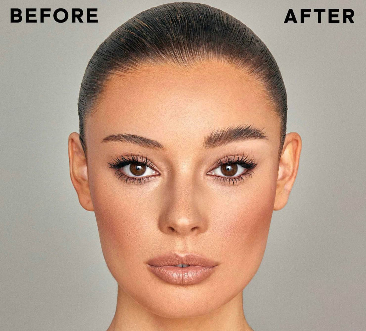 Patrick Ta clear brow gel close-up reveals smooth texture and natural shine.