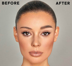 Patrick Ta clear brow gel close-up reveals smooth texture and natural shine.