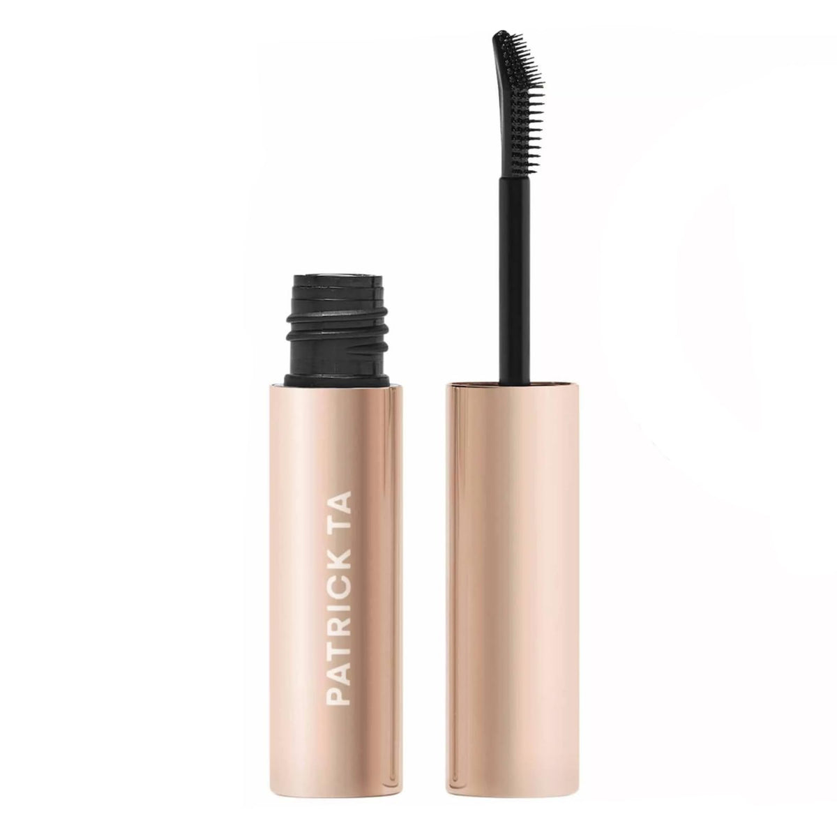 Patrick Ta Mini Major Brow Lamination Gel packshot shows clear hold for laminated-looking brows.