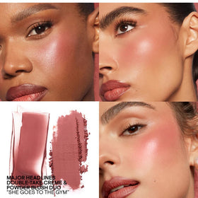 Patrick Ta powder layer on top delivers buildable color and natural glow.