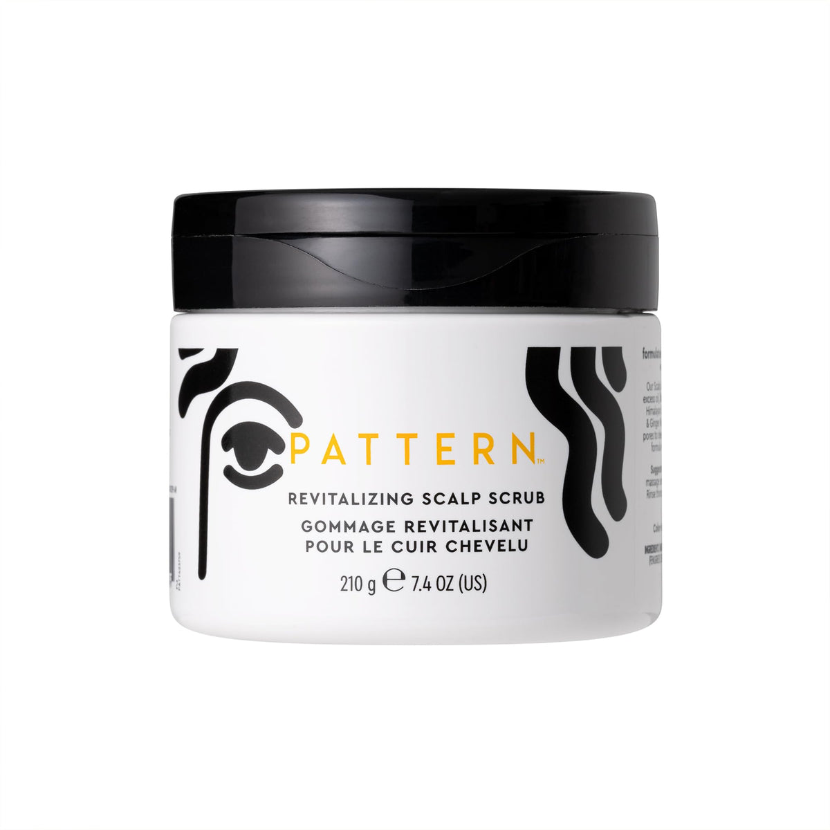 Pattern Beauty sea salt scalp scrub jar exfoliating the scalp for a refreshed crown