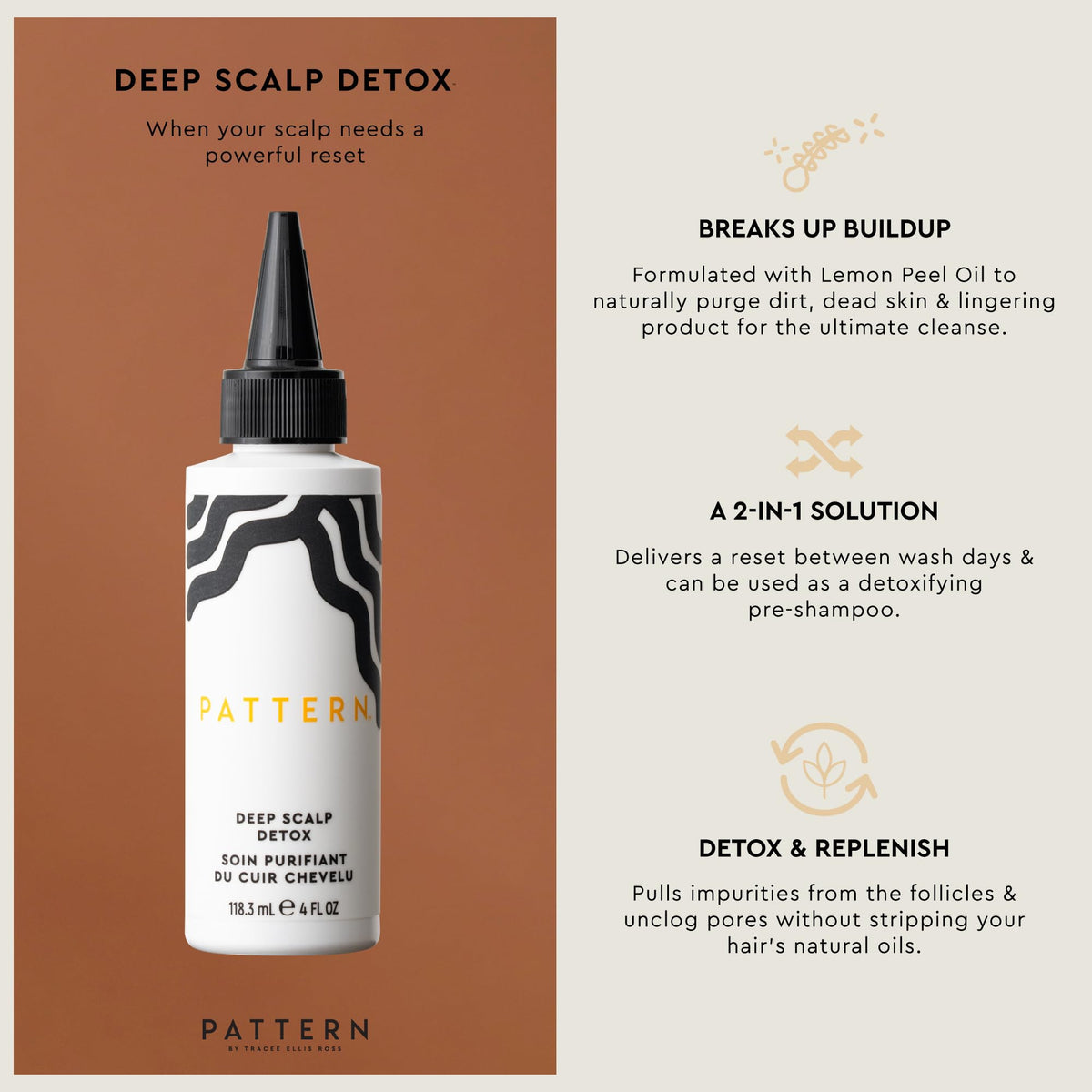 Close-up of PATTERN Deep Scalp Detox serum texture