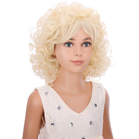 PATTNIUM shoulder-length blonde wig for kids with a gentle, realistic silhouette