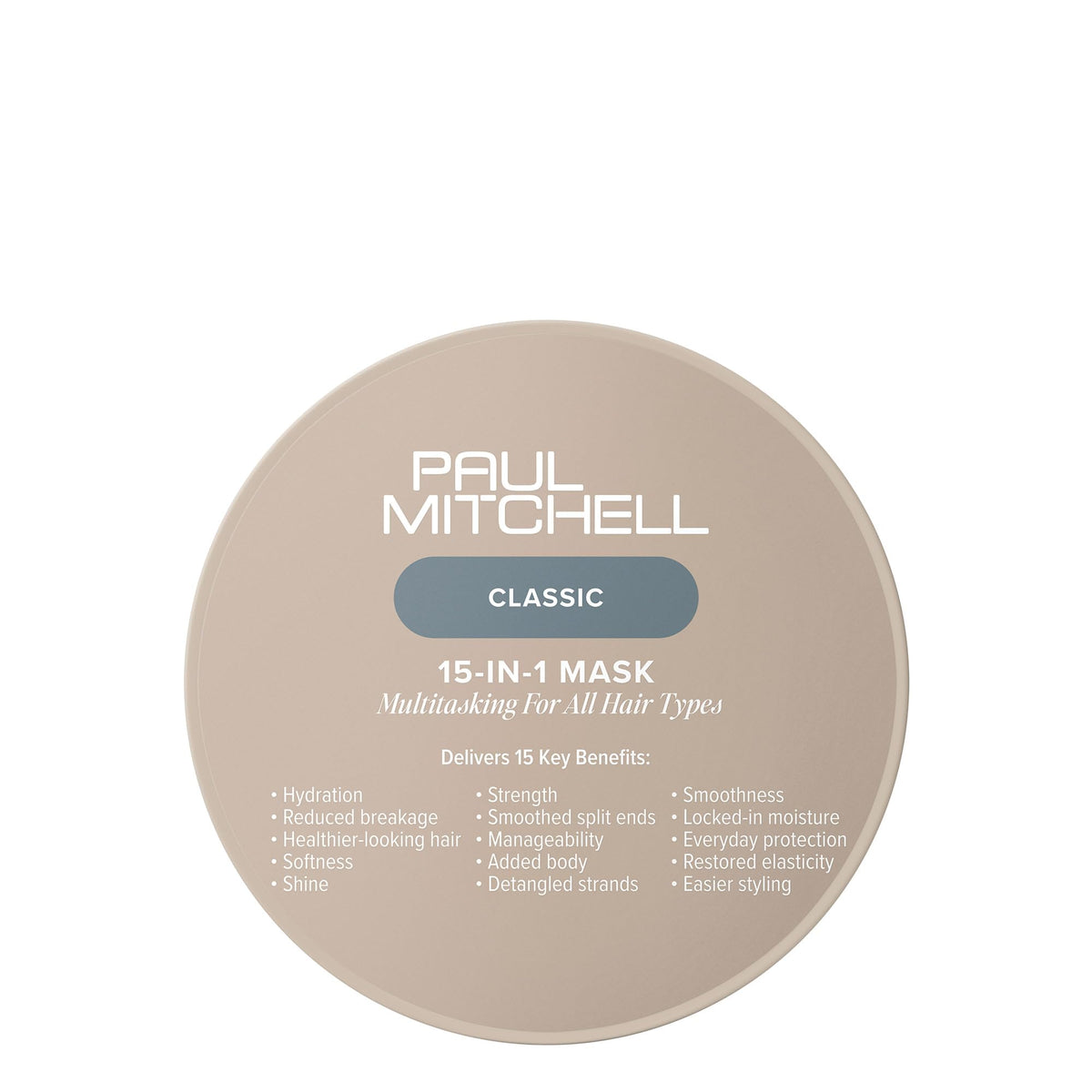 Paul Mitchell 15-In-1 Mask bottle close-up for deep conditioning.