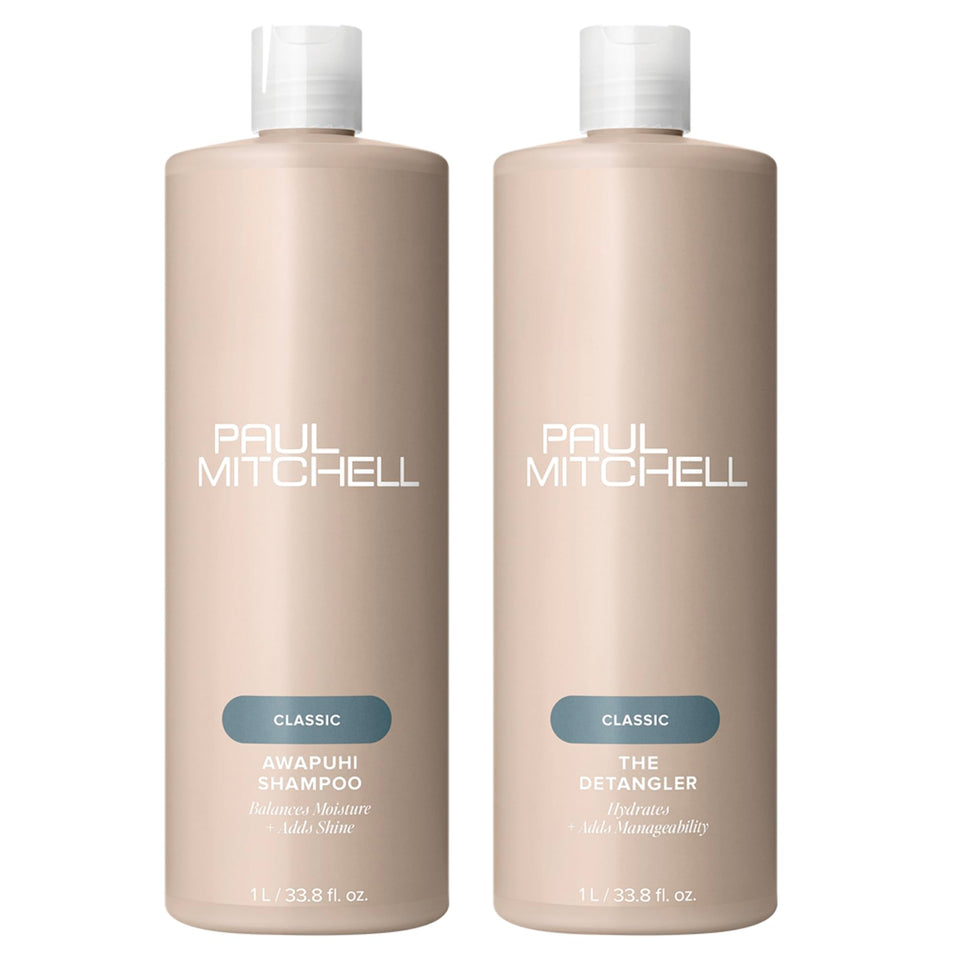 Paul Mitchell Awapuhi Shampoo bottle nourishes color-treated hair while balancing moisture.