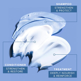 Paul Mitchell Bond Rx Leave-In application in use demonstrates fortifying action.