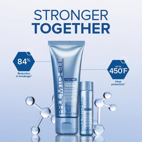 Paul Mitchell Bond Rx Leave-In bottle cap close-up showing targeted protection for damaged hair.