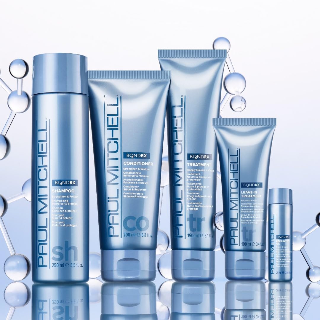 Paul Mitchell Bond Rx Leave-In close-up highlights Bond Rx technology.