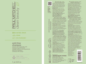 Back of bottle with product details and clean beauty branding