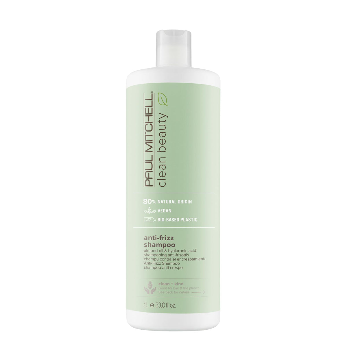 Paul Mitchell Clean Beauty Anti-Frizz Shampoo bottle front with label for frizz control