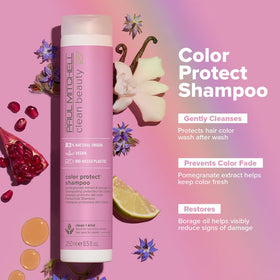 Paul Mitchell Color Protect label close-up emphasizes sulfate-free formula.