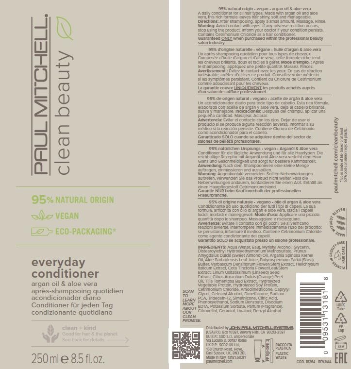 Paul Mitchell Clean Beauty Everyday Conditioner mild eucalyptus fragrance enhances refreshment