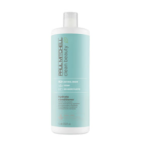 Paul Mitchell Clean Beauty Hydrate Conditioner bottle showcases nourishing formula for parched hair.