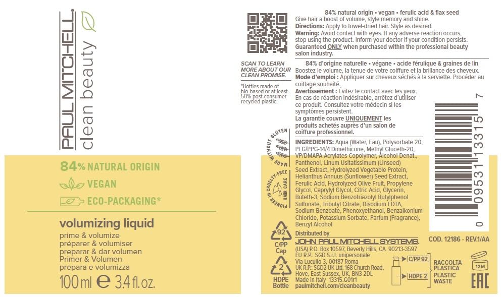 Paul Mitchell Clean Beauty Volumizing Liquid with subtle apple scent during styling