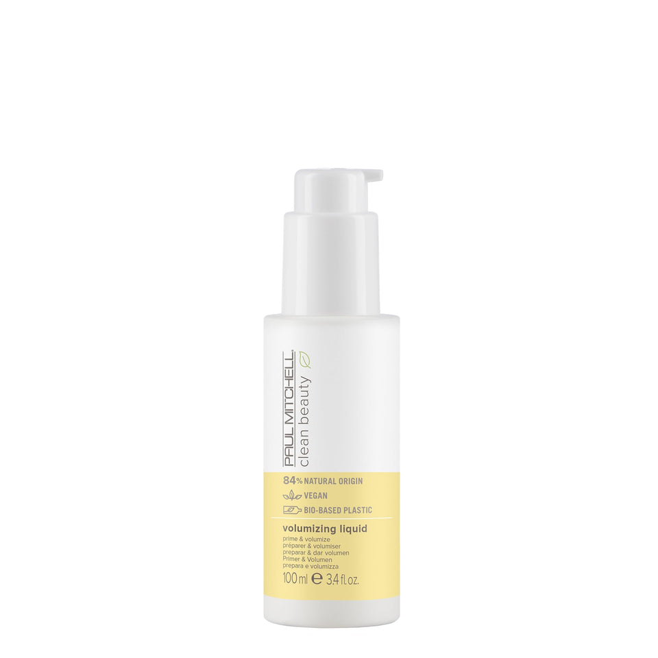 Paul Mitchell Clean Beauty Volumizing Liquid bottle showing volume and shine
