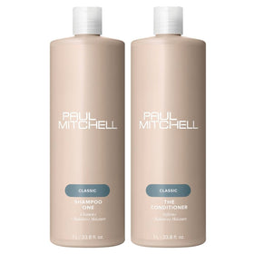 Paul Mitchell Cleanse bottle pour highlights shine and color-safe cleansing.