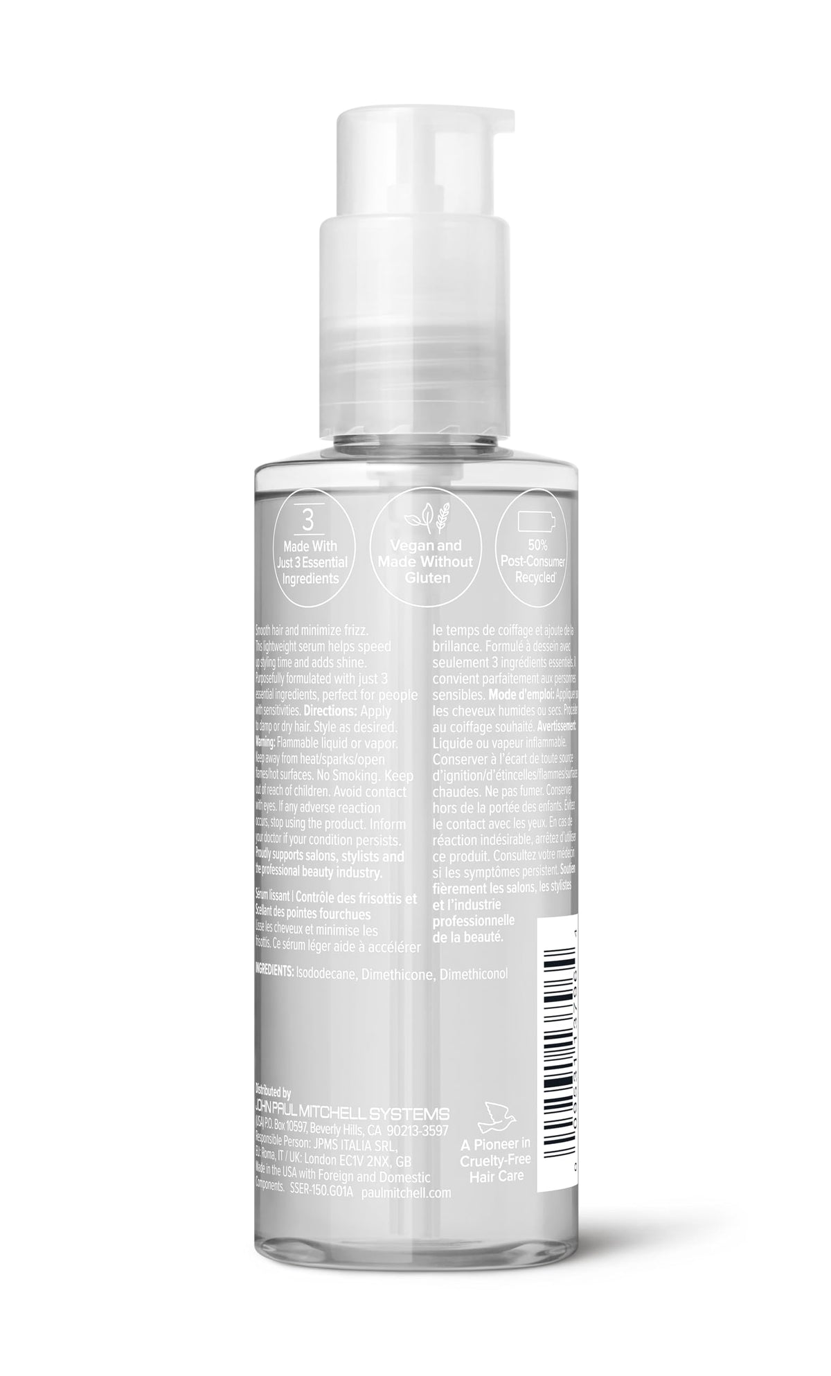 Product works for all hair types, delivering shine and manageability.