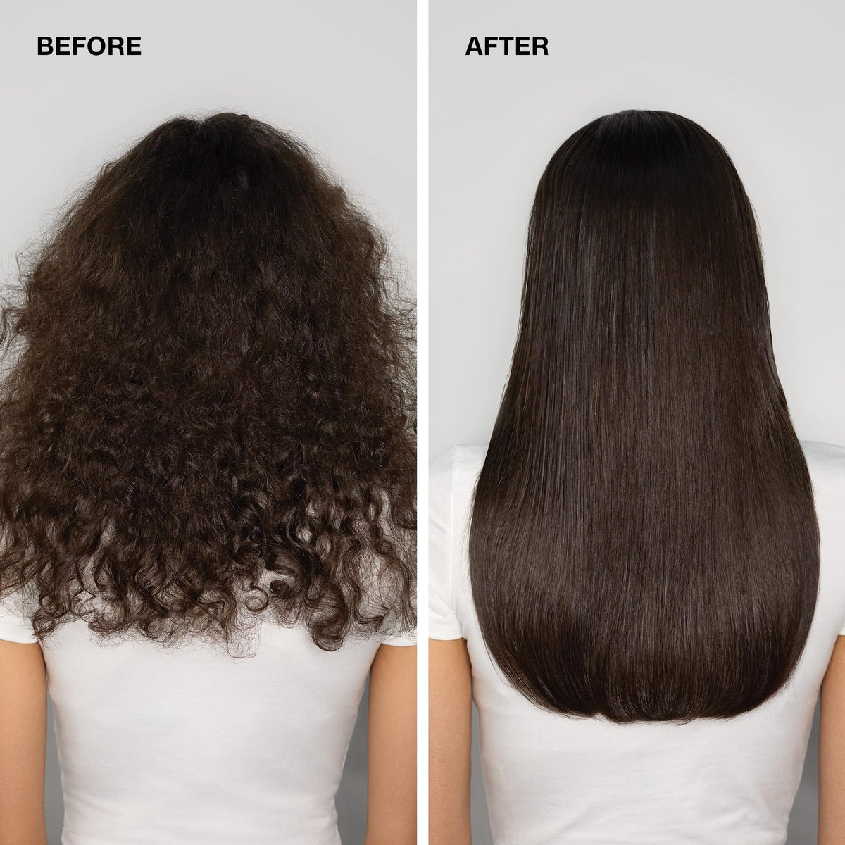 Hair after using the serum appears smooth and frizz-free.