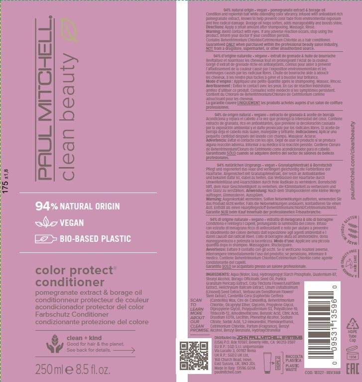 Paul Mitchell Color Protect conditioner ingredients include pomegranate and borage