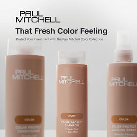 Paul Mitchell Color Protect display trio emphasizes sun protection and color longevity