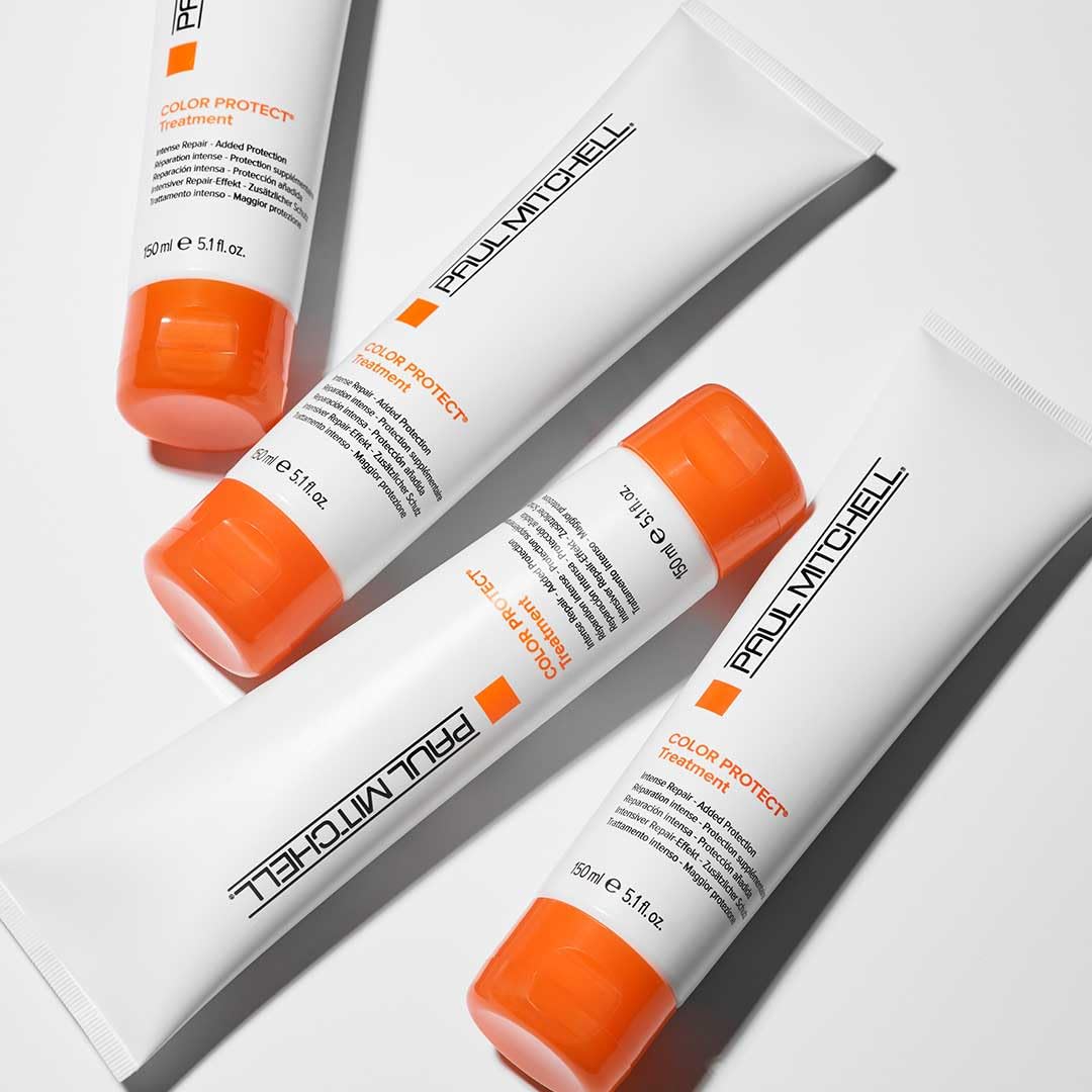 Paul Mitchell Color Protect Treatment demonstrates UV protection for color longevity