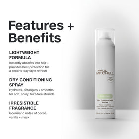 Label detail of Paul Mitchell Dry Conditioner highlighting its lightweight formula