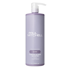 Paul Mitchell Forever Blonde Shampoo bottle front for light, bright blonde hair.