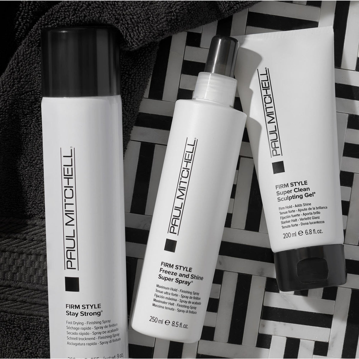 Paul Mitchell Freeze and Shine demonstrates wet-look styling with a light mist