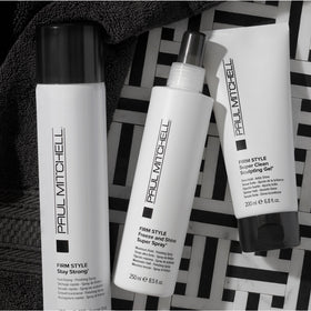 Paul Mitchell Freeze and Shine demonstrates wet-look styling with a light mist