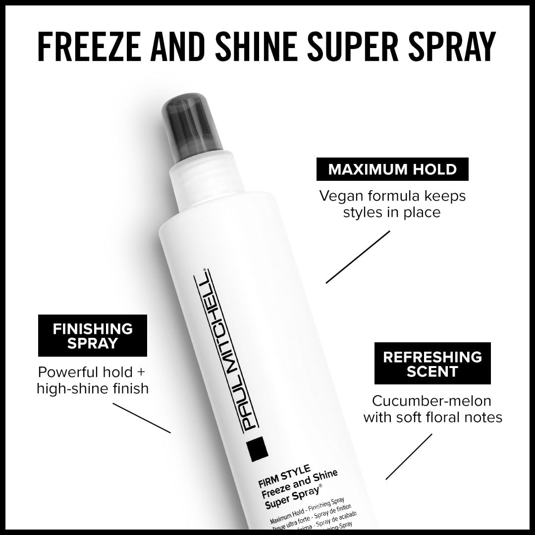 Paul Mitchell hairspray high shine finish for sleek, polished looks