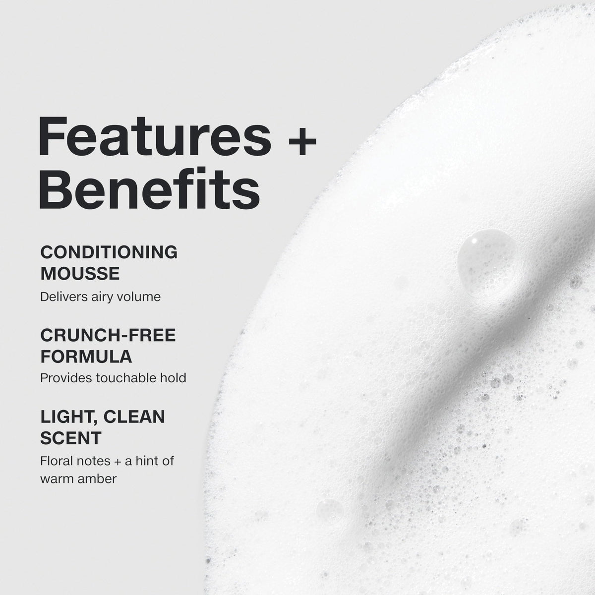 Invisiblewear light whipped texture promises crunch-free hold and touchable softness.